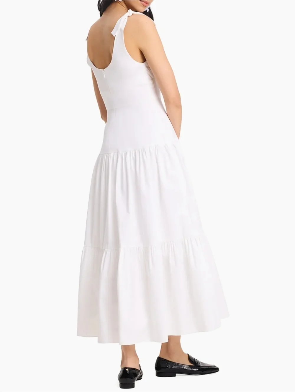 Kate Spade Newport Cotton Poplin Tiered Maxi Dress White Size 8 Fairy Coquette